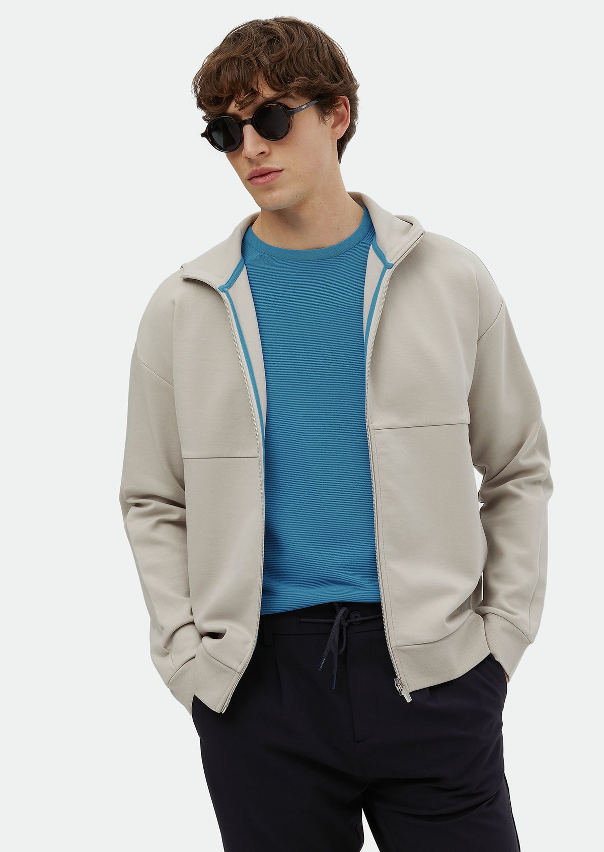Light Grey Hooded Plain Sweatshirt