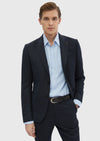 Lacivert Desenli Zeroweight Slim Fit %100 Yün Takım Elbise