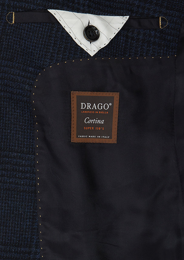 Lacivert Desenli Regular Fit %100 Yün Ceket