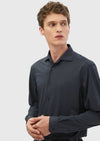 Gri Düz Casual Fit Uzun Casual Gömlek