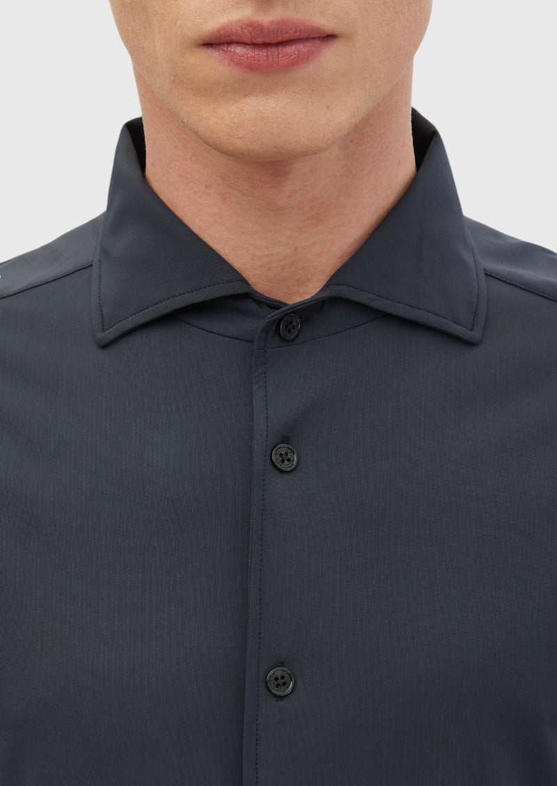 Gri Düz Casual Fit Uzun Casual Gömlek