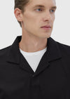 Siyah Polo Yaka Jakarlı Sweatshırt