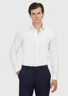 Beyaz Slim Fit Uzun Dokuma Klasik %100 Pamuk Gömlek