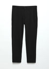 Siyah Düz Dokuma Jogging Fit Casual Pamuk Karışımlı Pantolon