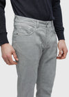 Gri Düz Dokuma Slim Fit Casual Pamuk Karışımlı Pantolon