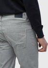 Gri Düz Dokuma Slim Fit Casual Pamuk Karışımlı Pantolon
