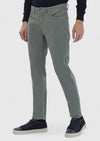 Yeşil Düz Dokuma Slim Fit Casual Pamuk Karışımlı Pantolon