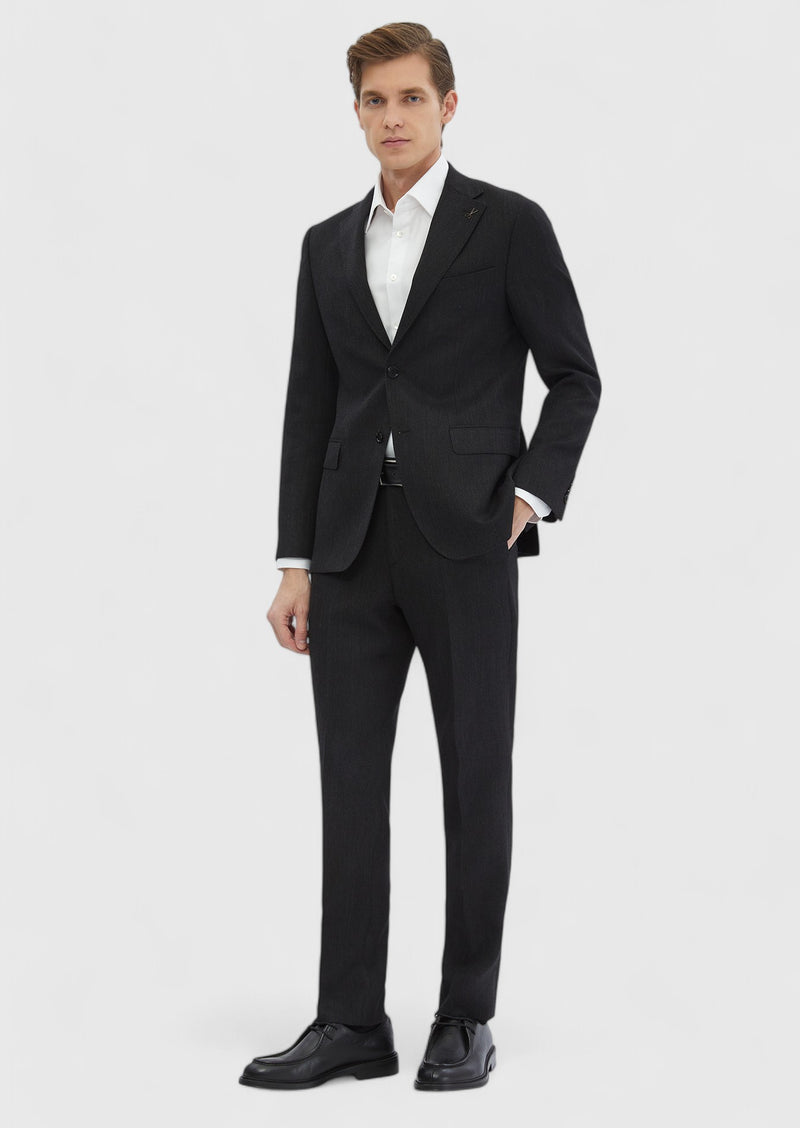 Lacivert Düz Zeroweight Slim Fit %100 Yün Takım Elbise