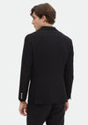 Siyah Desenli Shirt Shoulder Slim Fit Pamuk Karışımlı Ceket
