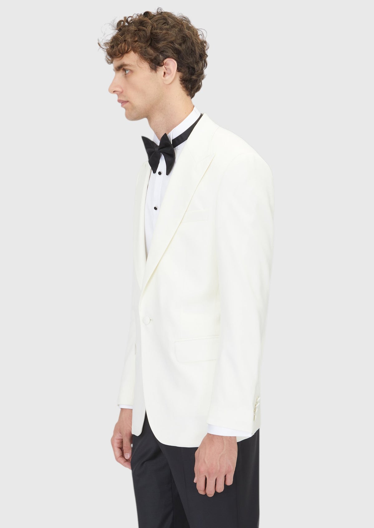 Ekru Düz Thin&taller Slim Fit Şal Yaka Dokuma Smokin Takım Elbise