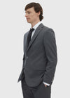 Gri Düz Slim Fit %100 Yün Takım Elbise