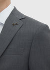 Gri Düz Slim Fit %100 Yün Takım Elbise