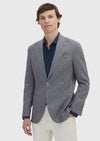 Koyu Gri Desenli Zeroweight Slim Fit Pamuk Karışımlı Ceket