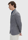 Koyu Gri Desenli Zeroweight Slim Fit Pamuk Karışımlı Ceket