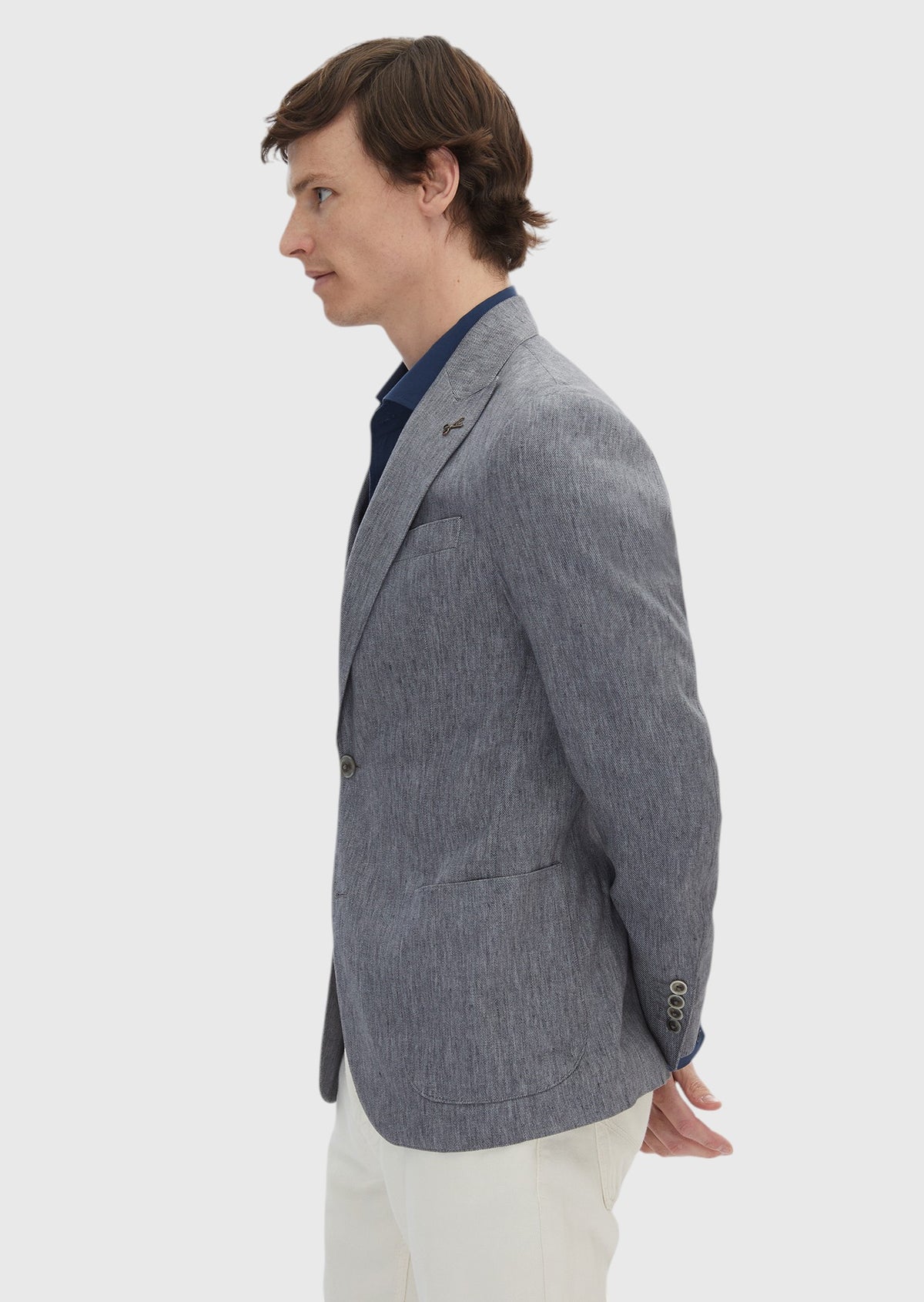 Koyu Gri Desenli Zeroweight Slim Fit Pamuk Karışımlı Ceket