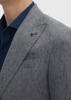 Koyu Gri Desenli Zeroweight Slim Fit Pamuk Karışımlı Ceket