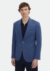 İndigo Desenli Zeroweight Slim Fit Pamuk Karışımlı Ceket