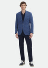 İndigo Desenli Zeroweight Slim Fit Pamuk Karışımlı Ceket