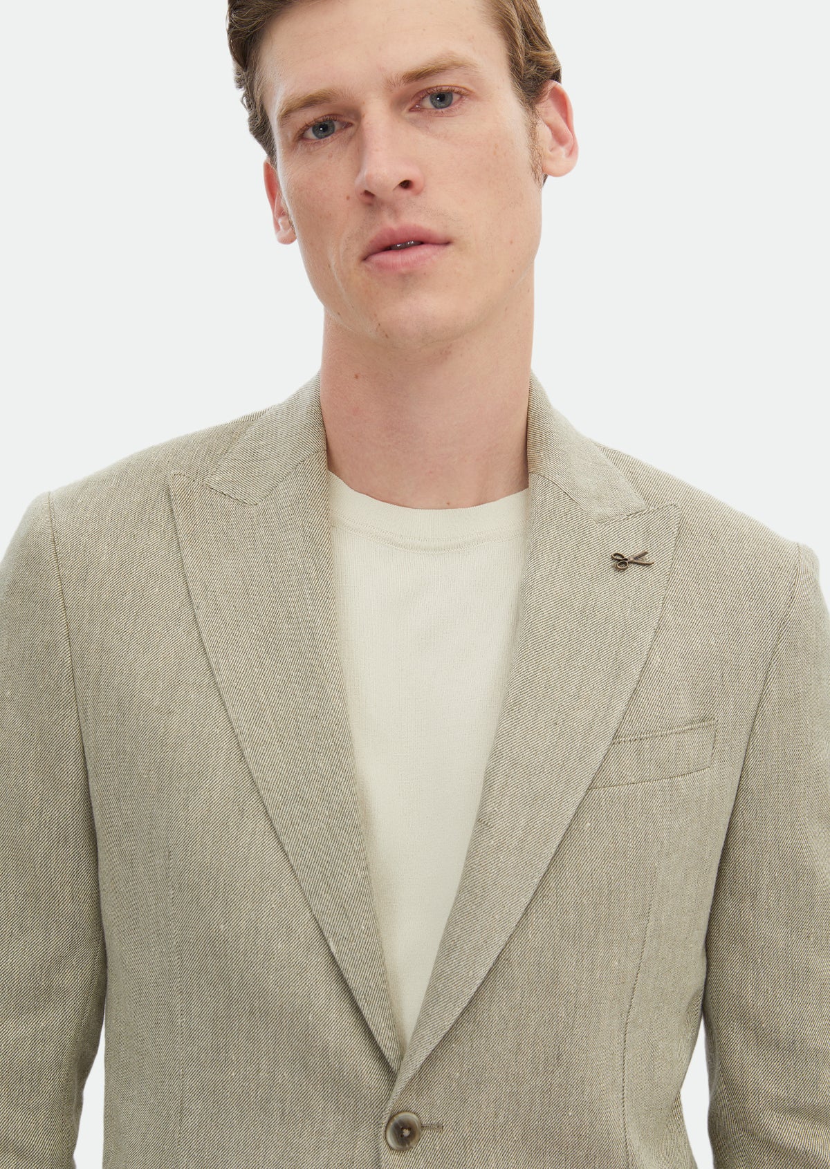 Haki Desenli Zeroweight Slim Fit Pamuk Karışımlı Ceket
