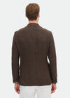 Kahverengi Desenli Shirt Shoulder Slim Fit %100 Keten Ceket