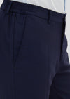 Lacivert Çizgili Modern Fit Yün Karışımlı Takım Elbise