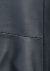 Mavi Regular Fit Dik Yaka Casual Deri Deri Mont