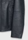 Mavi Regular Fit Dik Yaka Casual Deri Deri Mont