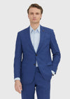 Lacivert Kareli Regular Fit %100 Yün Takım Elbise