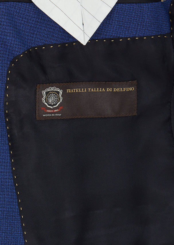 Lacivert Kareli Regular Fit %100 Yün Takım Elbise