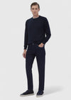 Lacivert Düz Slim Fit Denim Pamuk Karışımlı Pantolon