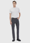 Koyu Gri Düz Slim Fit Denim İpek Karışımlı Pantolon