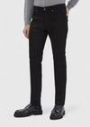 Siyah Düz Dokuma Slim Fit Casual Pamuk Karışımlı Pantolon