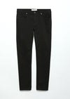 Siyah Düz Dokuma Slim Fit Casual Pamuk Karışımlı Pantolon