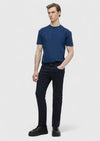 Lacivert Düz Dokuma Slim Fit Casual Pamuk Karışımlı Pantolon