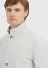 Ekru Regular Fit Kruvaze Yaka Casual Dokuma Pardösü