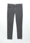 Koyu Gri Düz Dokuma Slim Fit Casual Pamuk Karışımlı Pantolon