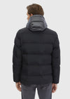 Siyah Regular Fit Kapüşonlu Dokuma Mont
