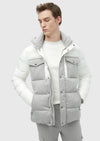 Beyaz Regular Fit Kapüşonlu Casual Dokuma Mont