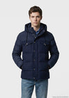 Lacivert Regular Fit Kapüşonlu Casual Dokuma Mont