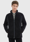 Siyah Regular Fit Dik Yaka Casual Dokuma Mont