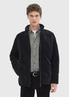 Siyah Regular Fit Dik Yaka Casual Dokuma Mont