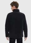 Siyah Regular Fit Dik Yaka Casual Dokuma Mont
