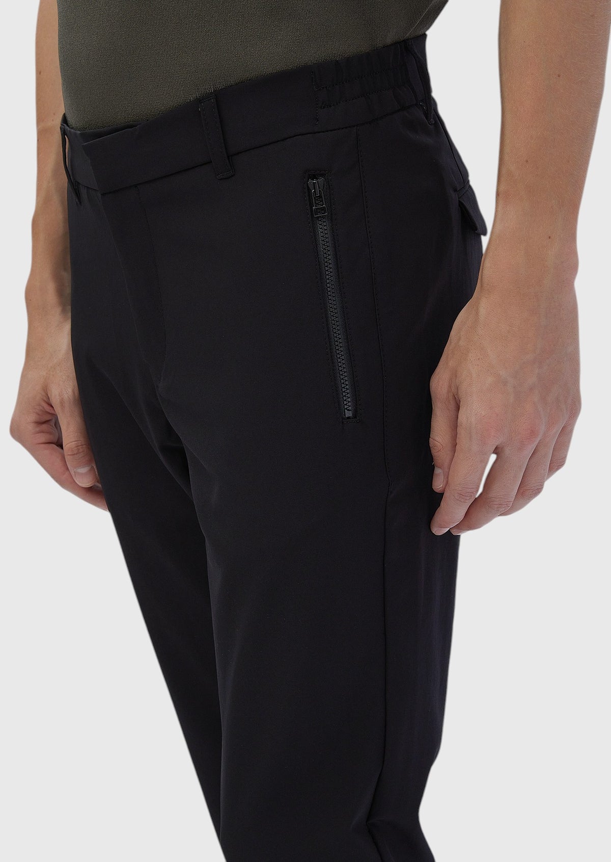 Siyah Düz Örme Jogging Fit Casual Pantolon