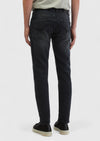 Koyu Gri Düz Slim Fit Denim Pamuk Karışımlı Pantolon