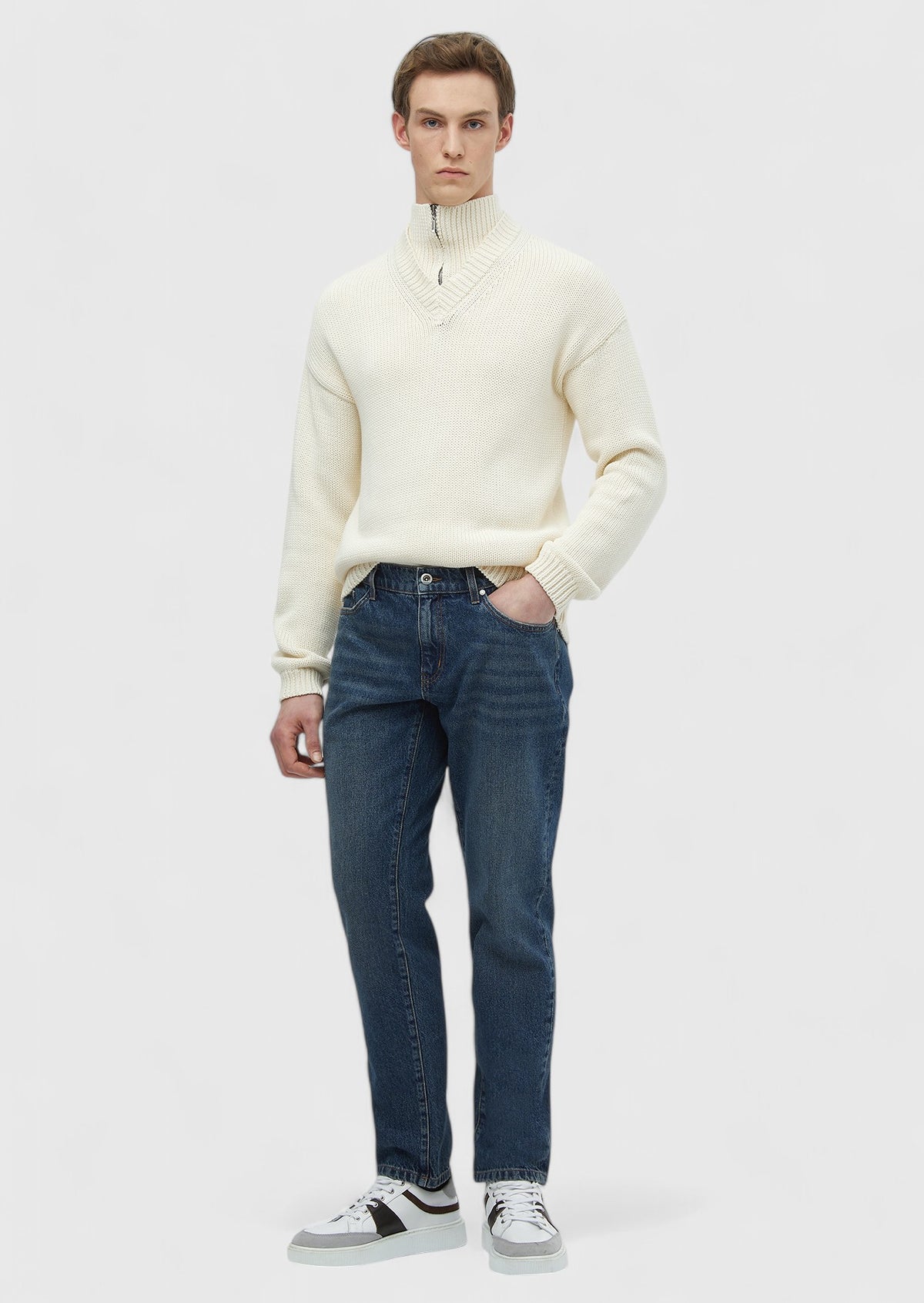 Lacivert Düz Regular Fit Denim %100 Pamuk Pantolon