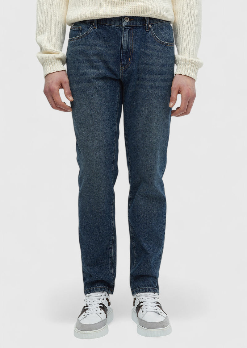 Lacivert Düz Regular Fit Denim %100 Pamuk Pantolon