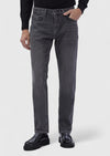 Koyu Gri Düz Regular Fit Denim %100 Pamuk Pantolon