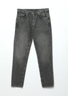 Koyu Gri Düz Regular Fit Denim %100 Pamuk Pantolon