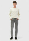Gri Düz Regular Fit Denim %100 Pamuk Pantolon
