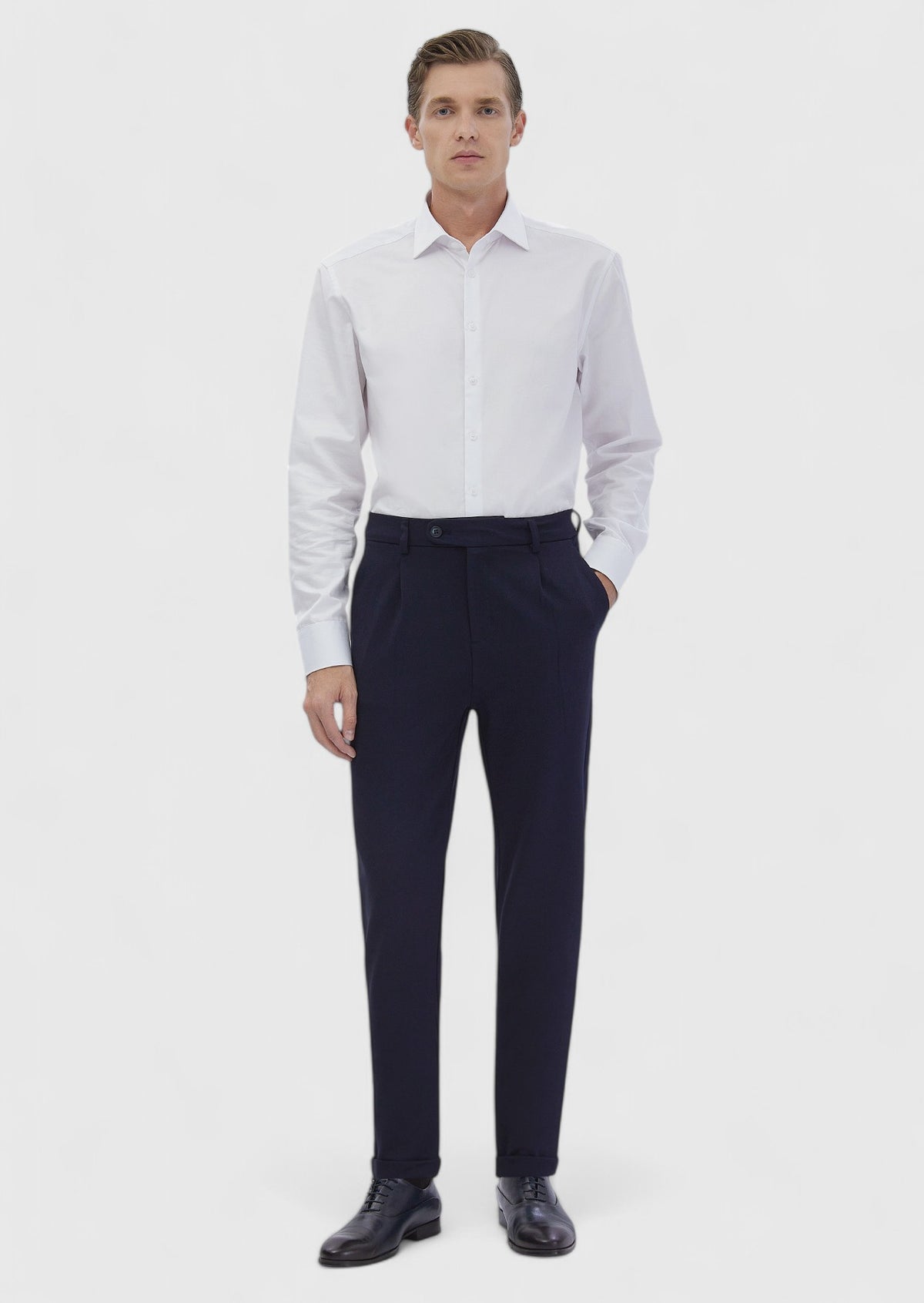 Lacivert Düz Örme Regular Fit Casual Pantolon